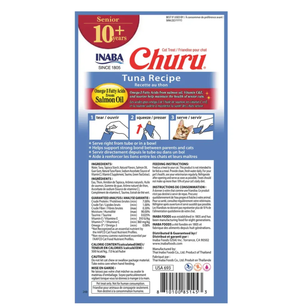 Inaba Churu for Senior 10+ Lickable Cat Treats (0.5-oz tube)