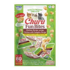 Inaba Churu Fun Bites Chicken Recipe Wraps Soft & Moist Cat Treats (3 packs)