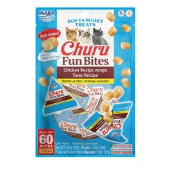 Inaba Churu Fun Bites Chicken Recipe Wraps Soft & Moist Cat Treats (3 packs)