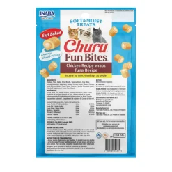 Inaba Churu Fun Bites Chicken Recipe Wraps Soft & Moist Cat Treats (3 packs)