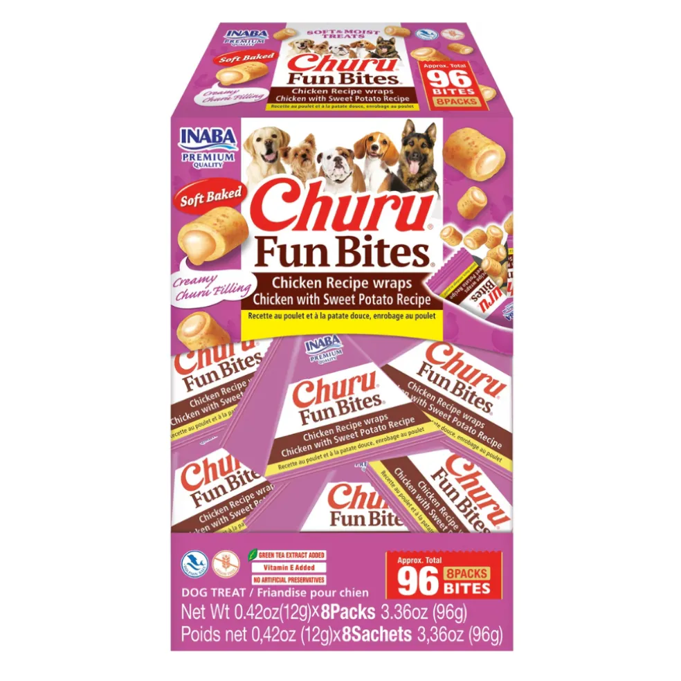 Inaba Churu Fun Bites Chicken Recipe Wraps Soft Baked Dog Treats (8 packs)