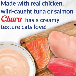 Inaba Churu Indoor Care Chicken Recipe Puree Grain-Free Lickable Treat for Cats, 0.5-oz x 4-tubes