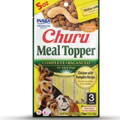 Inaba Churu Meal Topper Chicken with Pumpkin Recipe Dog Food, 0.5-oz x 4-tubes
