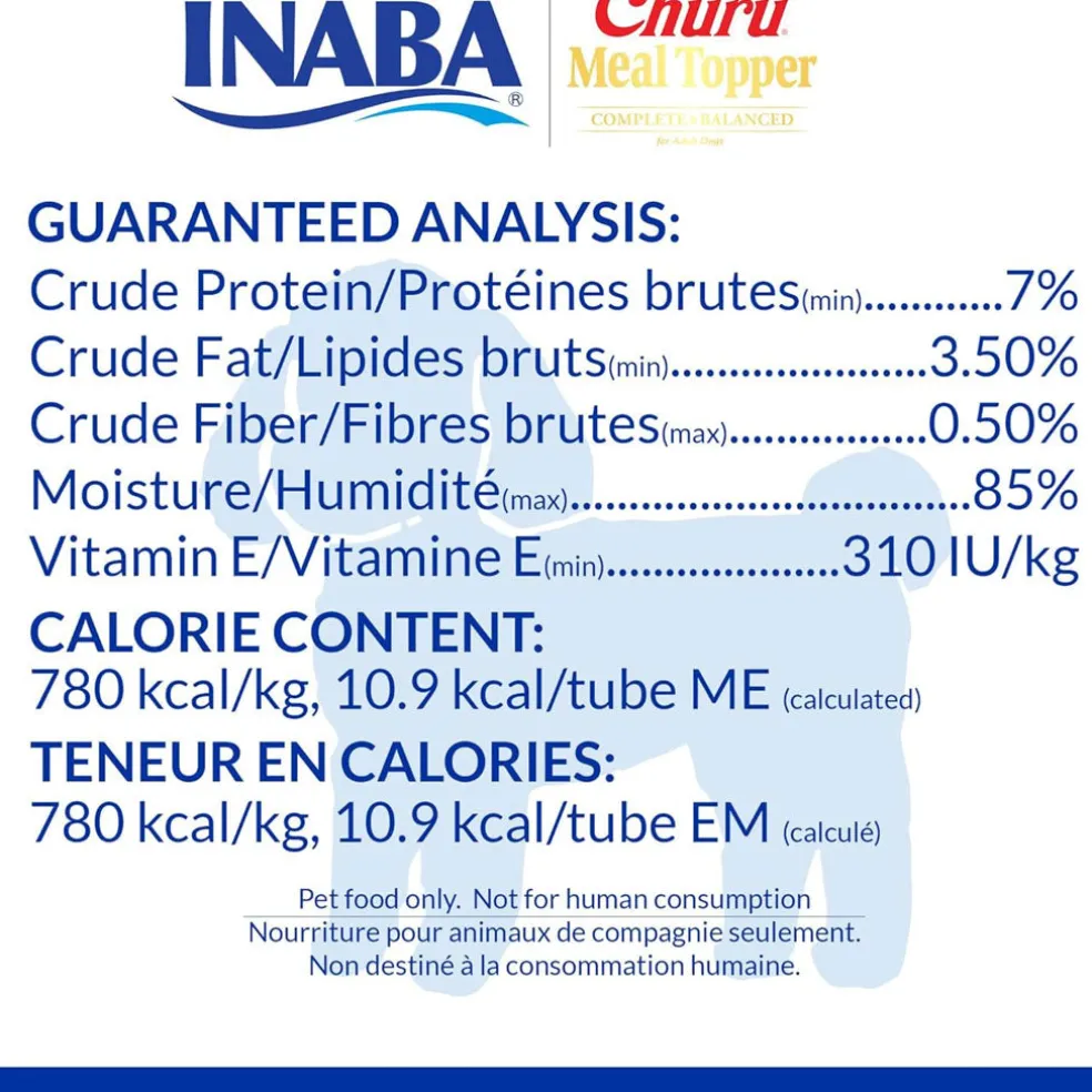 Inaba Churu Meal Topper Chicken Recipe Dog Food, 0.5-oz x 4-tubes