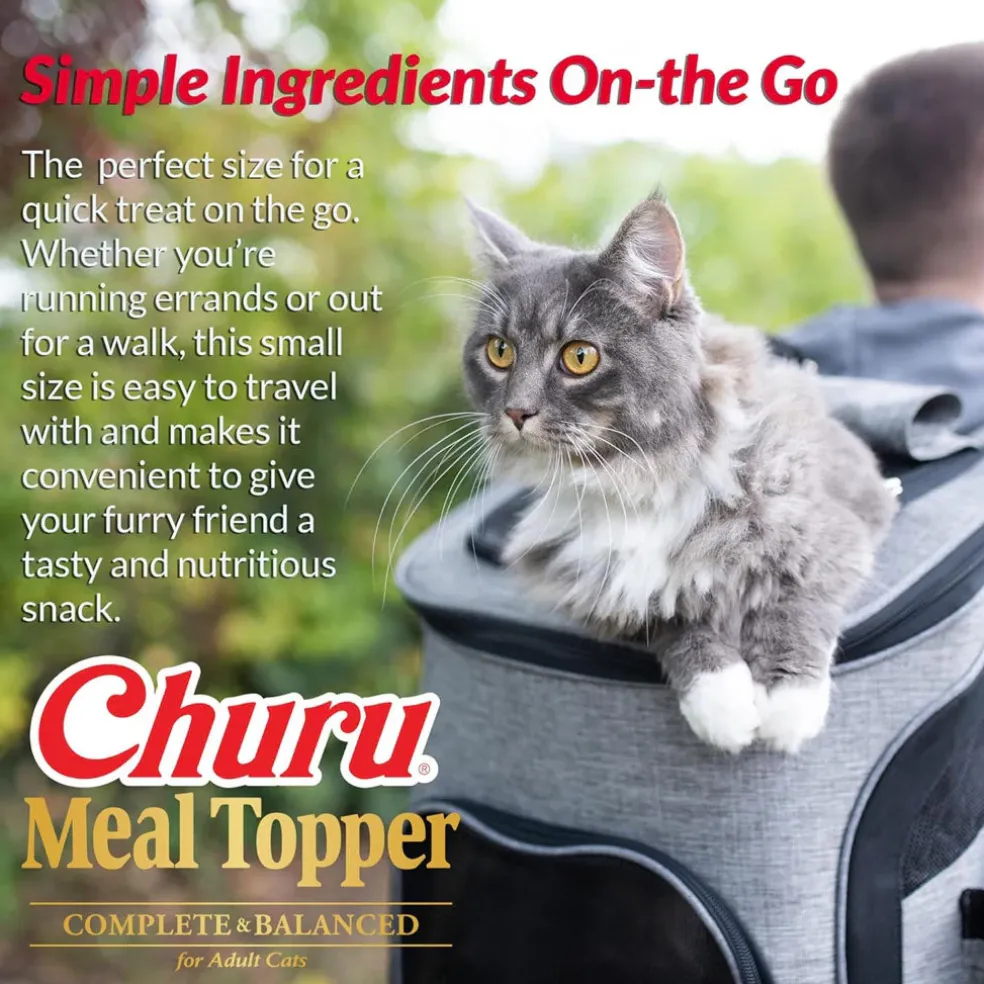 Inaba Churu Meal Topper Chicken with Cheese Recipe Cat Food, 0.5-oz x 4-tubes