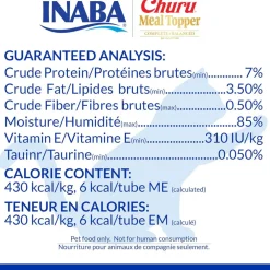 Inaba Churu Meal Topper Chicken with Cheese Recipe Cat Food, 0.5-oz x 4-tubes
