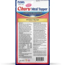 Inaba Churu Meal Topper Chicken Recipe Cat Food, 0.5-oz x 4-tubes