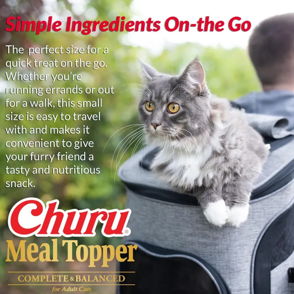 Inaba Churu Meal Topper Chicken Recipe Cat Food, 0.5-oz x 4-tubes
