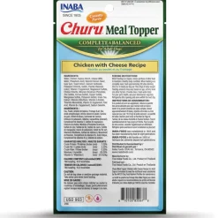 Inaba Churu Meal Topper Chicken with Cheese Recipe Dog Food, 0.5-oz x 4-tubes