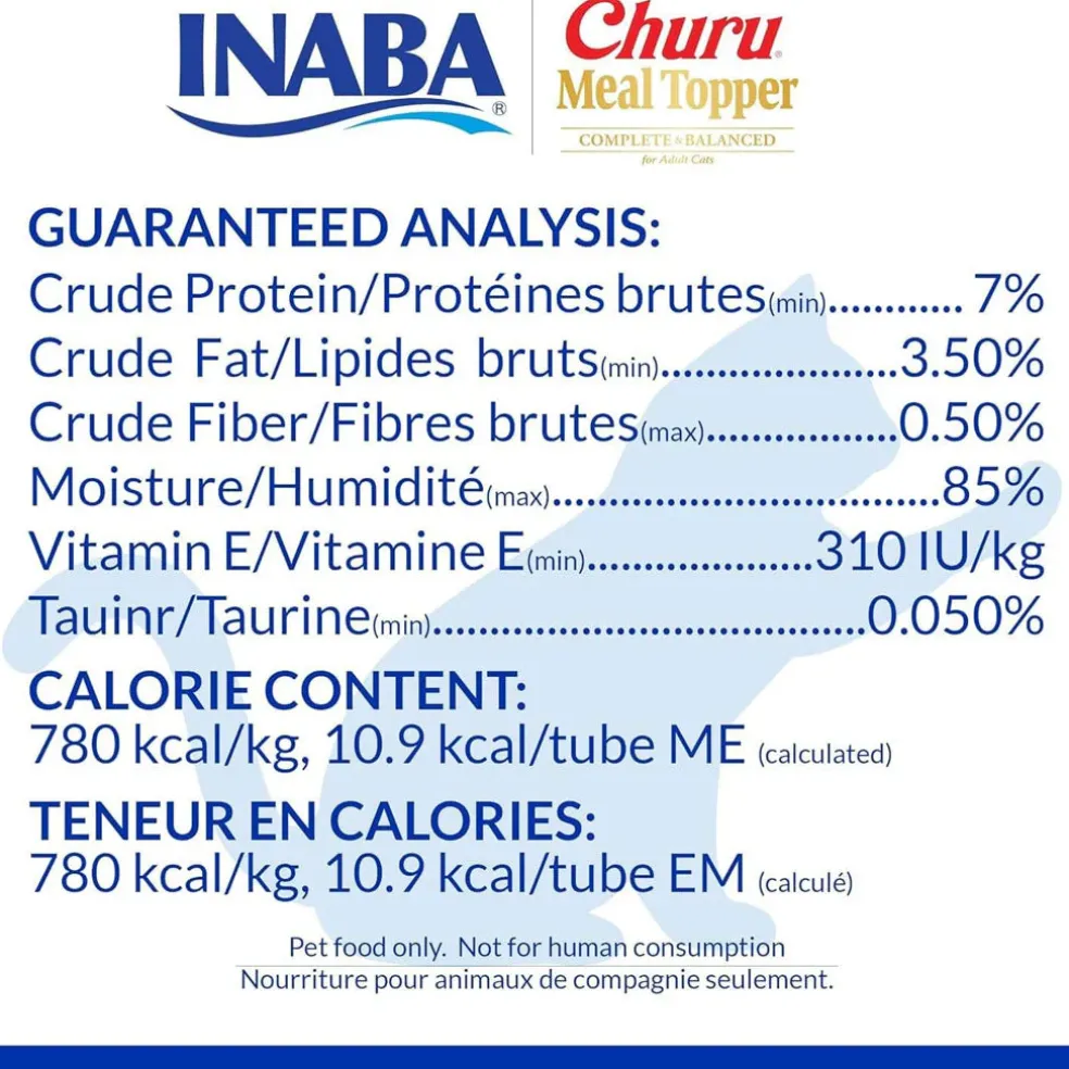 Inaba Churu Meal Topper Tuna Recipe Cat Food, 0.5-oz x 4-tubes