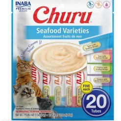 Inaba Churu Seafood Variety Pack Grain-Free Lickable Treat for Cats