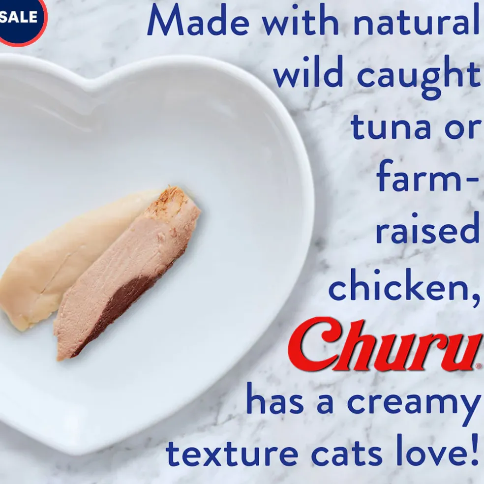 Inaba Churu Tuna Puree Grain-Free Lickable Treat for Cats, 0.5-oz x 4-tubes