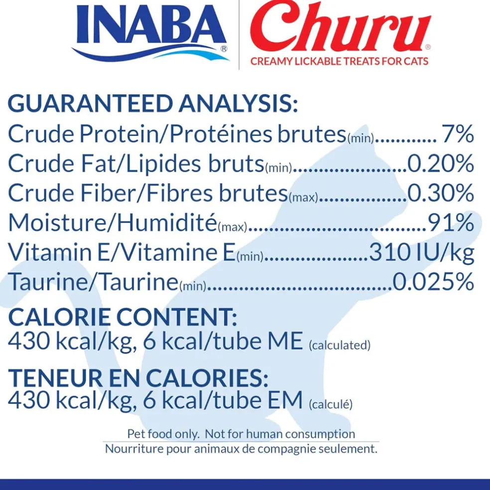 Inaba Churu Tuna with Bonito Flakes Puree Grain-Free Lickable Treat for Cats, 0.5-oz x 4-tubes
