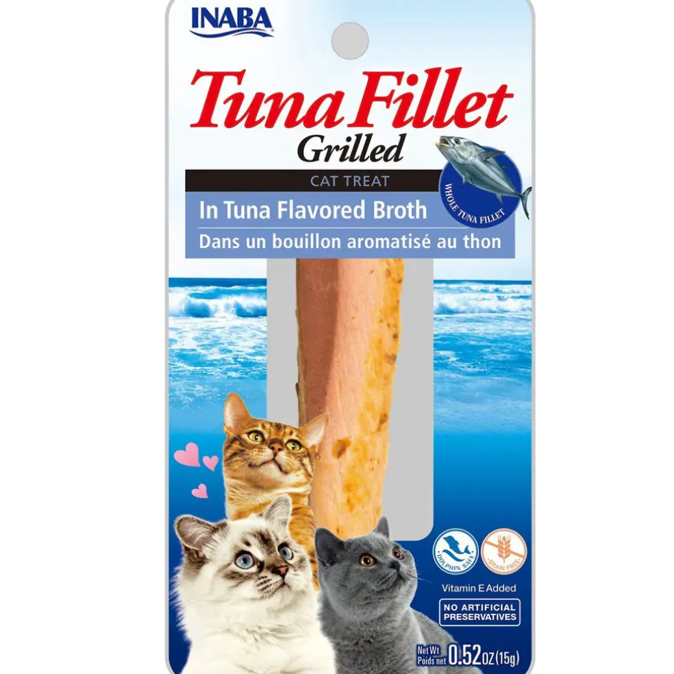 Inaba Ciao Grilled Tuna Fillet in Tuna Flavored Broth Cat Treat, 0.52-oz