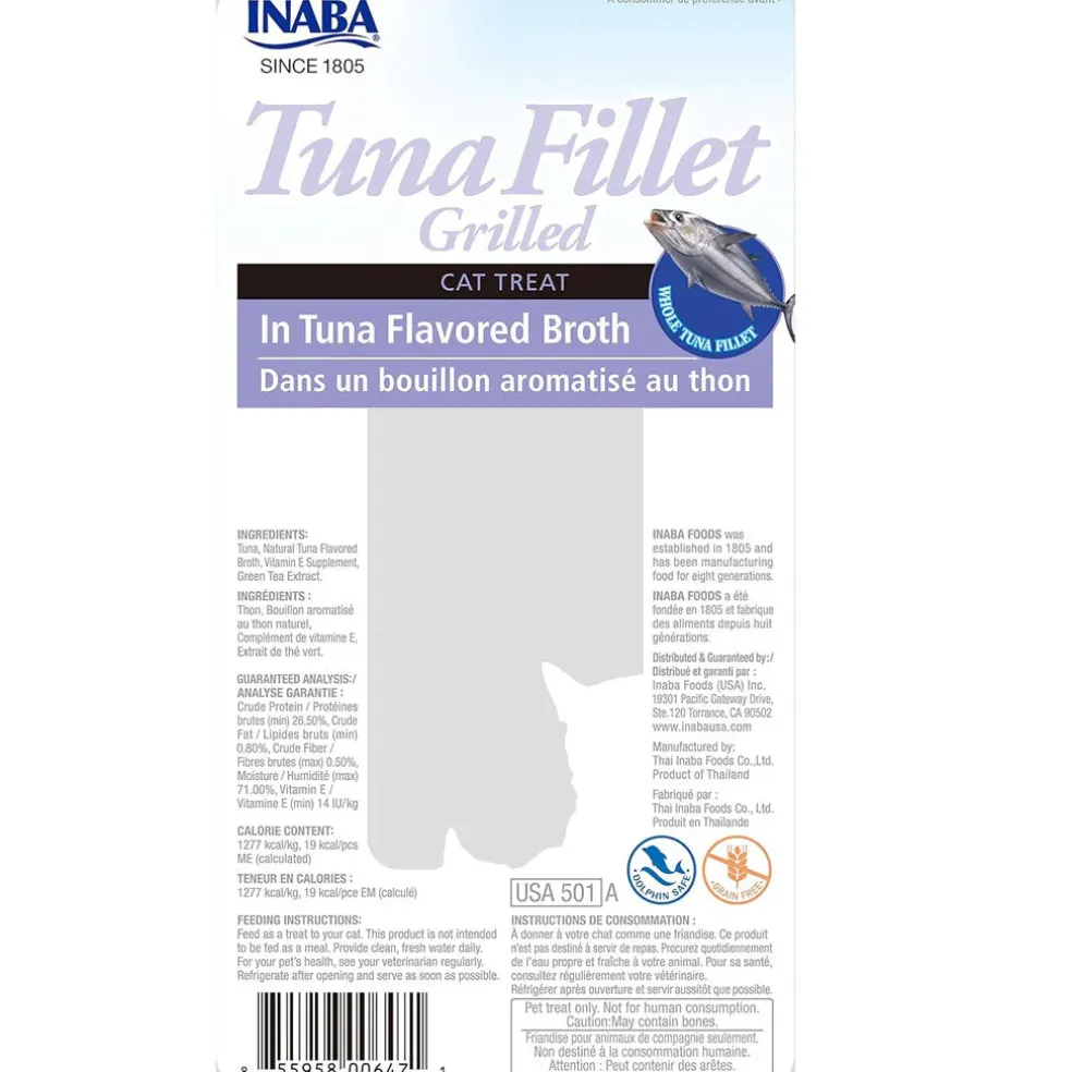 Inaba Ciao Grilled Tuna Fillet in Tuna Flavored Broth Cat Treat, 0.52-oz