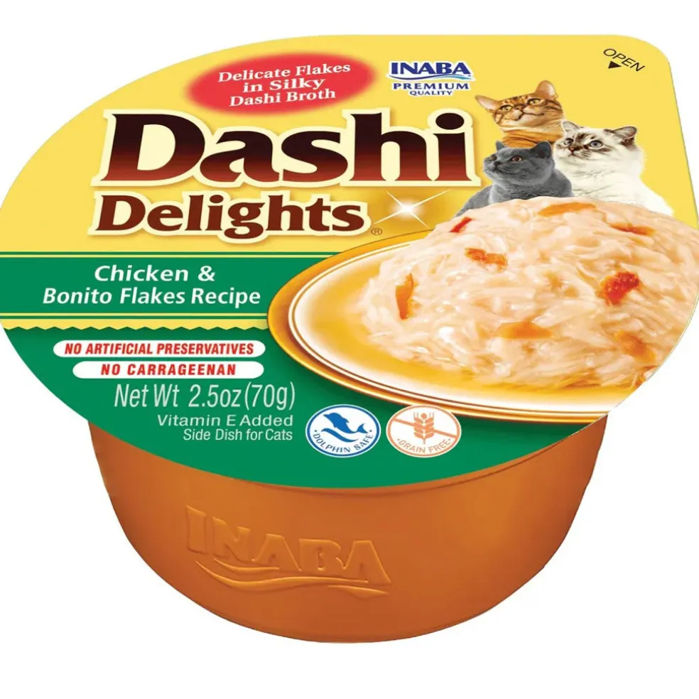 Inaba Dashi Delights Chicken & Bonito Flakes Recipe in Broth Cat Food, 2.5-oz