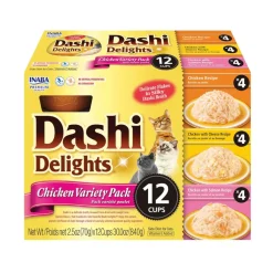 Inaba Dashi Delights Chicken Variety Pack in Broth Cat Food, 2.5-oz, pack of 12