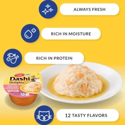 Inaba Dashi Delights Chicken Variety Pack in Broth Cat Food, 2.5-oz, pack of 12