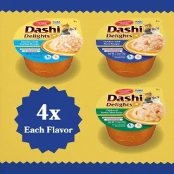 Inaba Dashi Delights Chicken Variety Pack in Broth Cat Food, 2.5-oz, pack of 12
