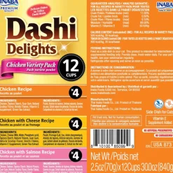 Inaba Dashi Delights Chicken Variety Pack in Broth Cat Food, 2.5-oz, pack of 12