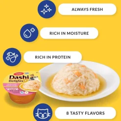 Inaba Dashi Delights Chicken with Scallop Recipe in Broth Cat Food, 2.5-oz