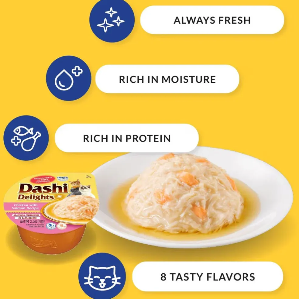 Inaba Dashi Delights Chicken with Tuna Recipe in Broth Cat Food, 2.5-oz