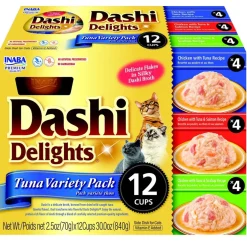Inaba Dashi Delights Tuna Variety Pack in Broth Cat Food, 2.5-oz, pack of 12