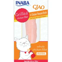 Inaba Grilled Chicken Fillet in Chicken Flavored Broth Cat Treat, 0.9-oz