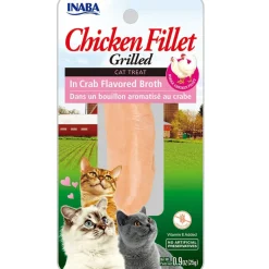 Inaba Grilled Chicken Fillet in Crab Flavored Broth Cat Treat, 0.9-oz