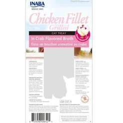 Inaba Grilled Chicken Fillet in Crab Flavored Broth Cat Treat, 0.9-oz
