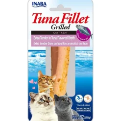 Inaba Grilled Tuna Fillet Extra Tender in Tuna Flavored Broth Cat Treat, 0.52-oz