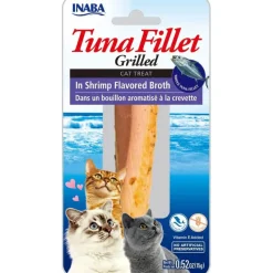 Inaba Grilled Tuna Fillet in Shrimp Flavored Broth Cat Treat, 0.52-oz