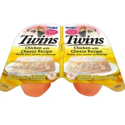 Inaba Twins Chicken with Cheese Recipe Grain-Free Cat Food, 1.23-oz
