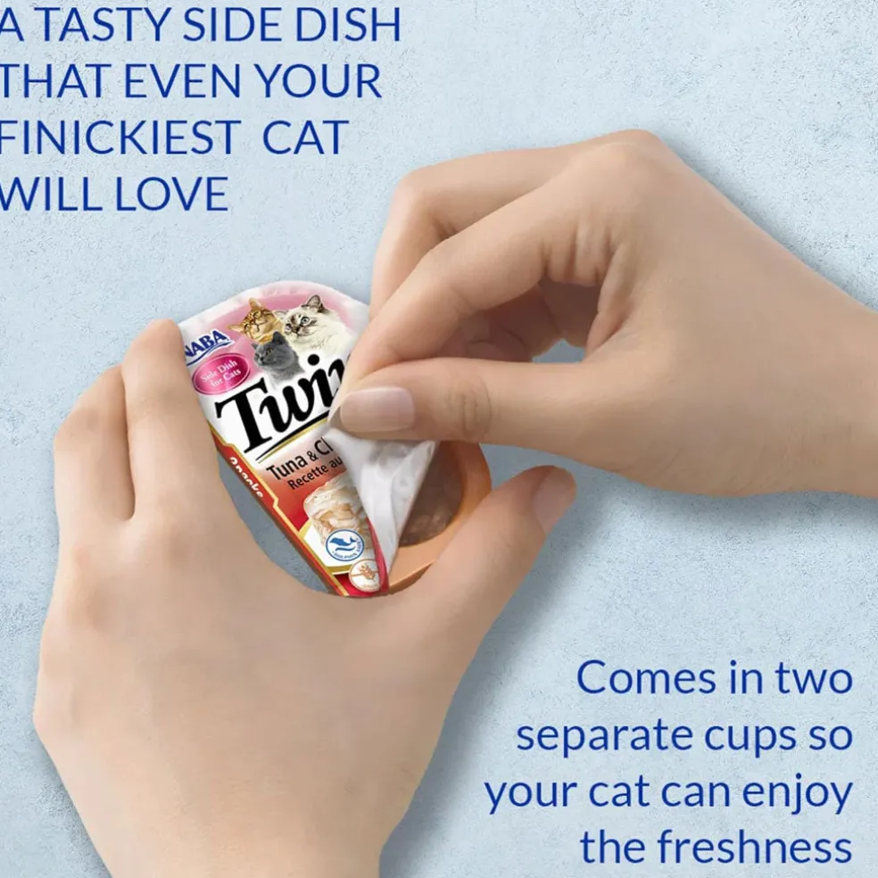 Inaba Twins Chicken with Cheese Recipe Grain-Free Cat Food, 1.23-oz