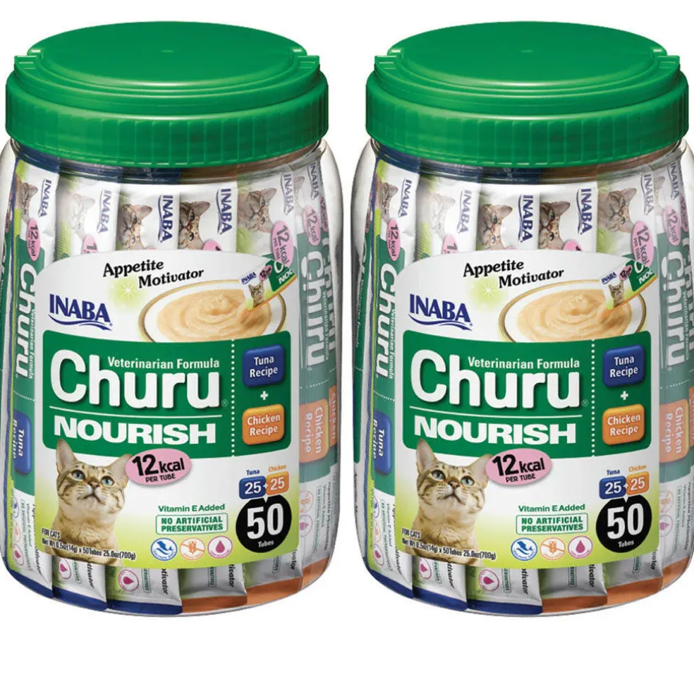 INABA Veterinarian Formula Churu Nourish, Chicken & Tuna Recipe Lickable Treats for Cats