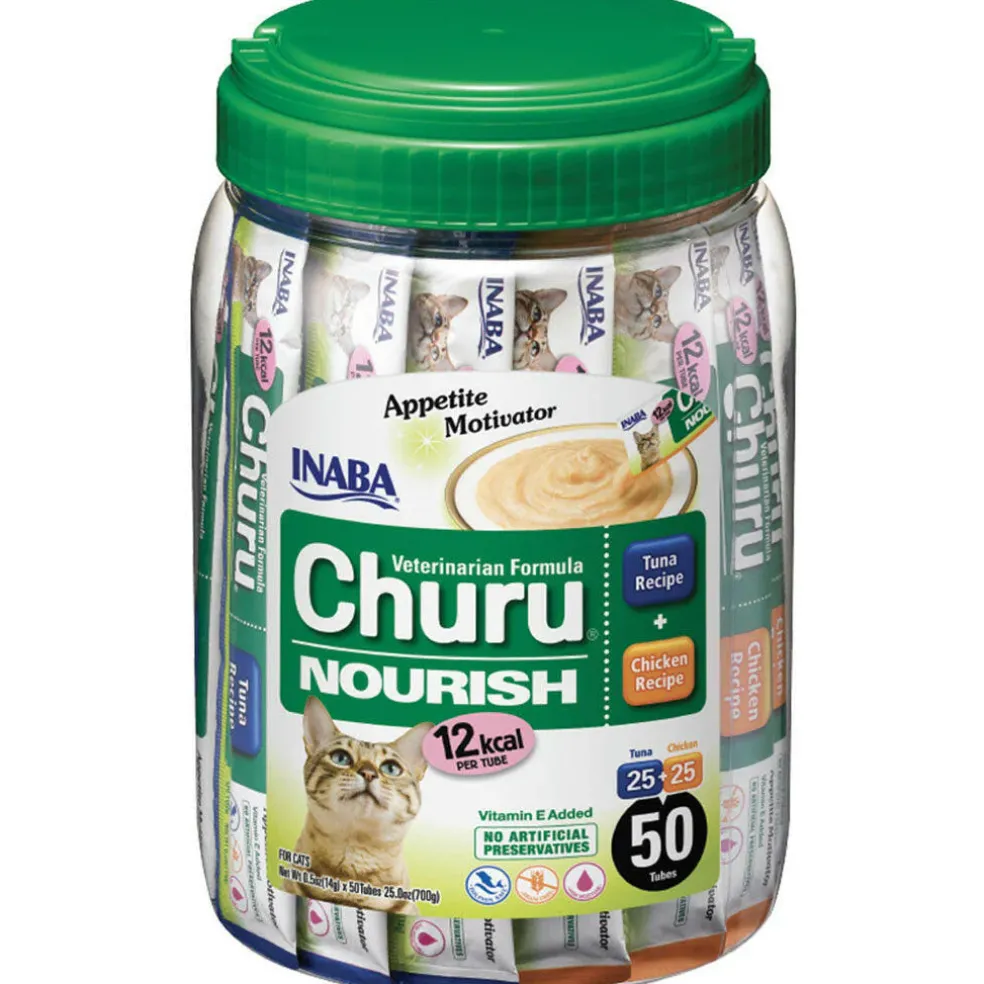 INABA Veterinarian Formula Churu Nourish, Chicken & Tuna Recipe Lickable Treats for Cats