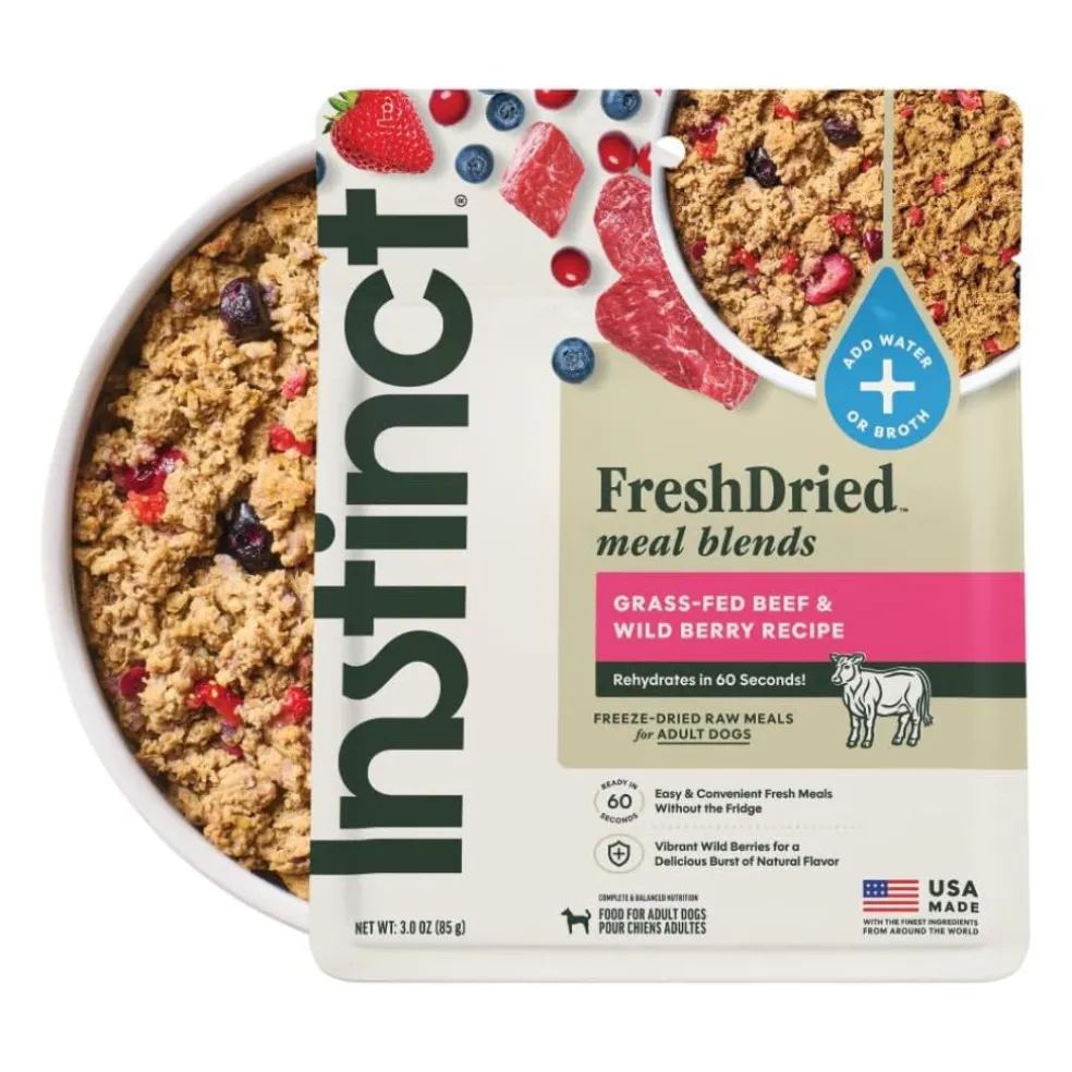 Instinct Fresh Dried Meal Blends Freeze-Dried Grass-Fed Beef & Wild Berry Recipe for Dogs
