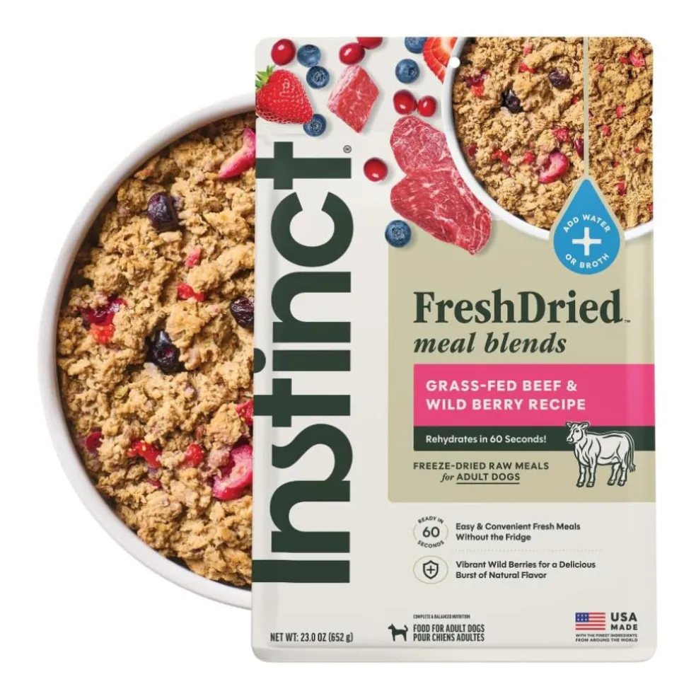 Instinct Fresh Dried Meal Blends Freeze-Dried Grass-Fed Beef & Wild Berry Recipe for Dogs