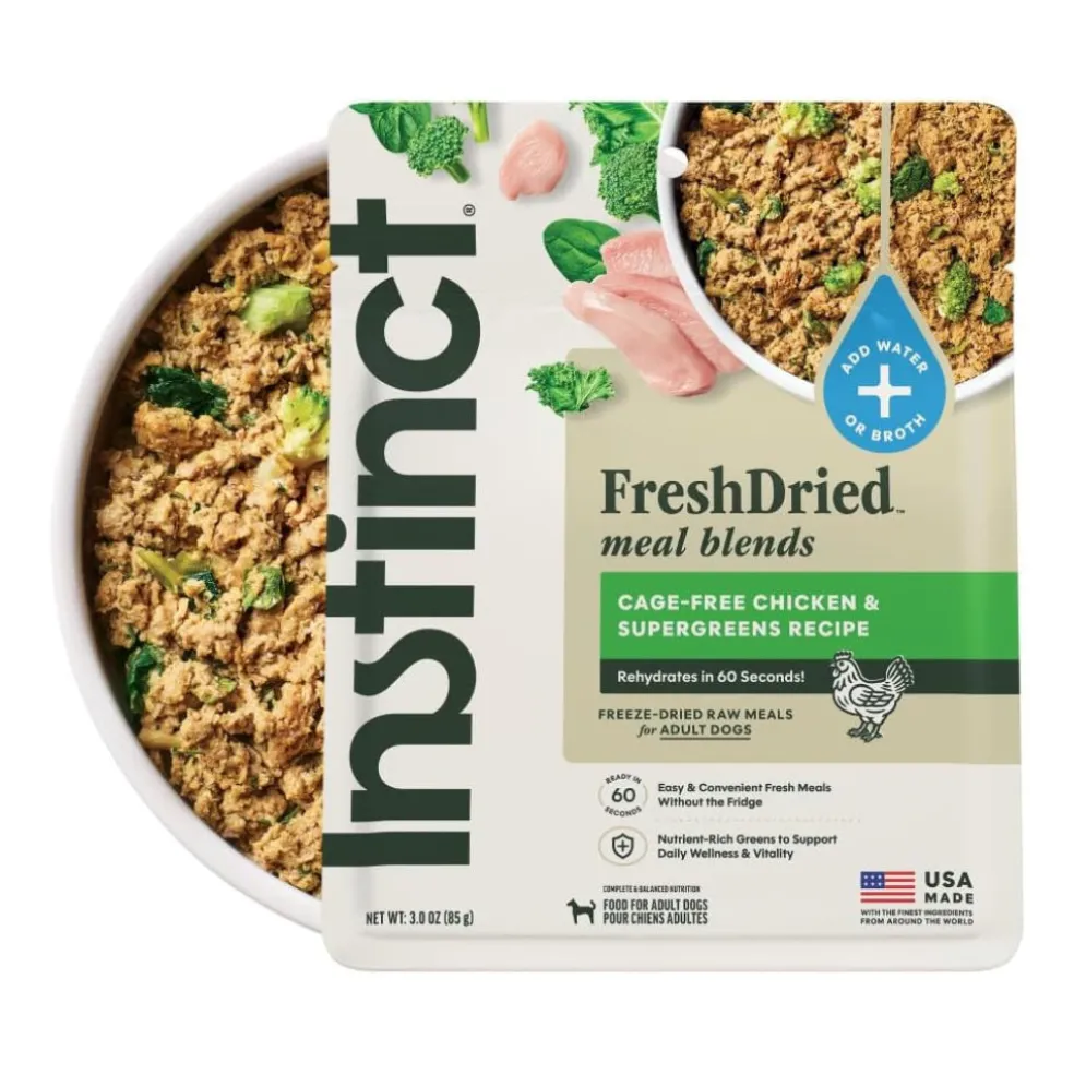 Instinct Fresh Dried Meal Blends Freeze-Dried Cage-Free Chicken & Supergreens Recipe for Dogs