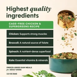 Instinct Fresh Dried Meal Blends Freeze-Dried Cage-Free Chicken & Supergreens Recipe for Dogs