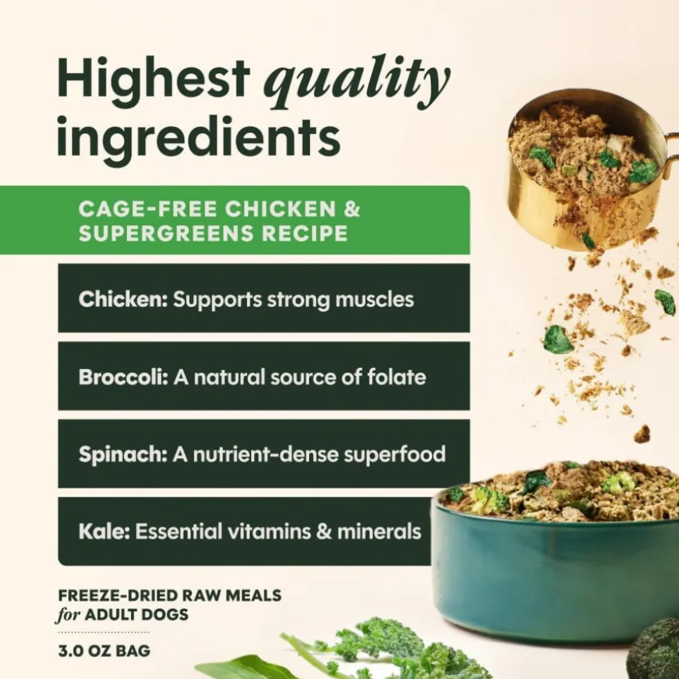 Instinct Fresh Dried Meal Blends Freeze-Dried Cage-Free Chicken & Supergreens Recipe for Dogs