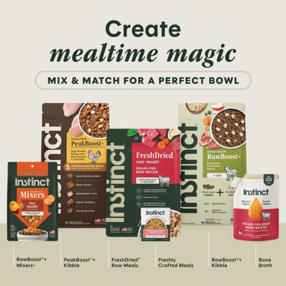 Instinct Fresh Dried Meal Blends Freeze-Dried Cage-Free Chicken & Supergreens Recipe for Dogs