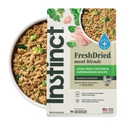 Instinct Fresh Dried Meal Blends Freeze-Dried Cage-Free Chicken & Supergreens Recipe for Dogs