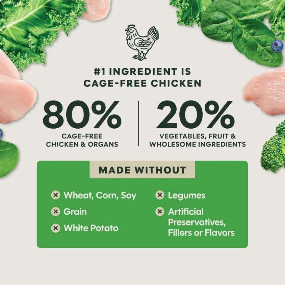 Instinct Fresh Dried Meal Blends Freeze-Dried Cage-Free Chicken & Supergreens Recipe for Dogs