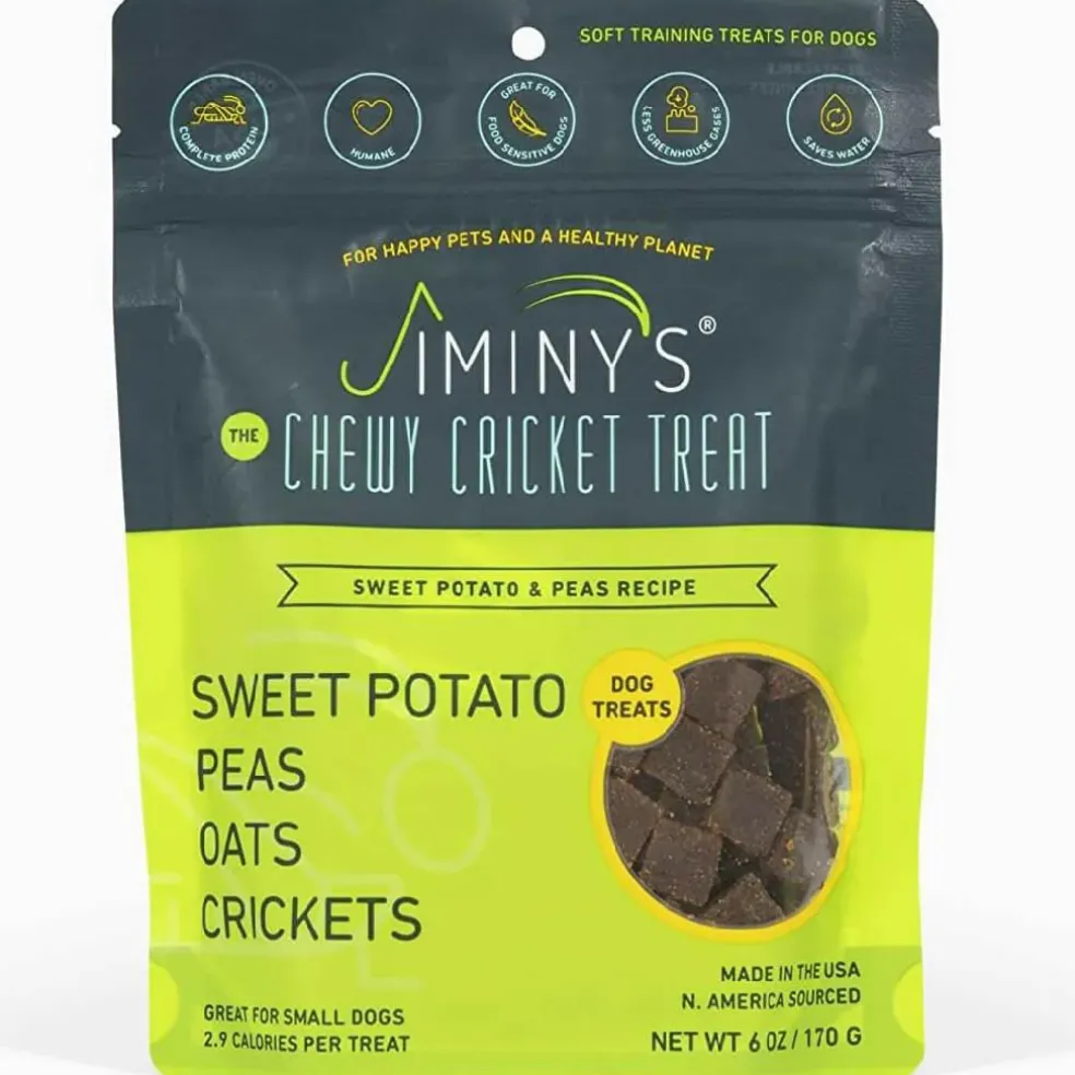 Jiminy's Cricket Sweet Potato & Peas Chewy Training Treats For Dogs (6 oz)
