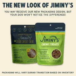 Jiminy's Cricket Sweet Potato & Peas Chewy Training Treats For Dogs (6 oz)