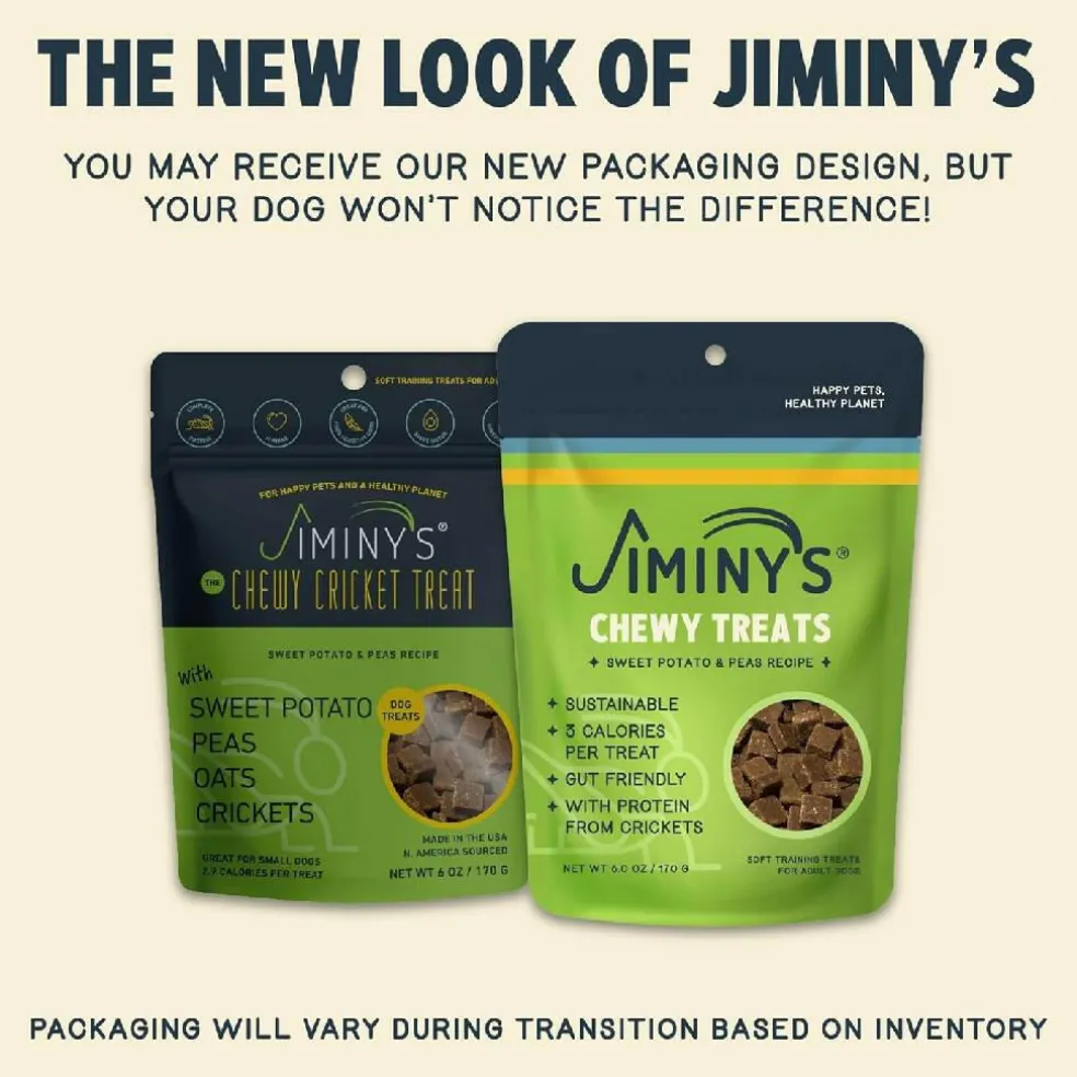 Jiminy's Cricket Sweet Potato & Peas Chewy Training Treats For Dogs (6 oz)