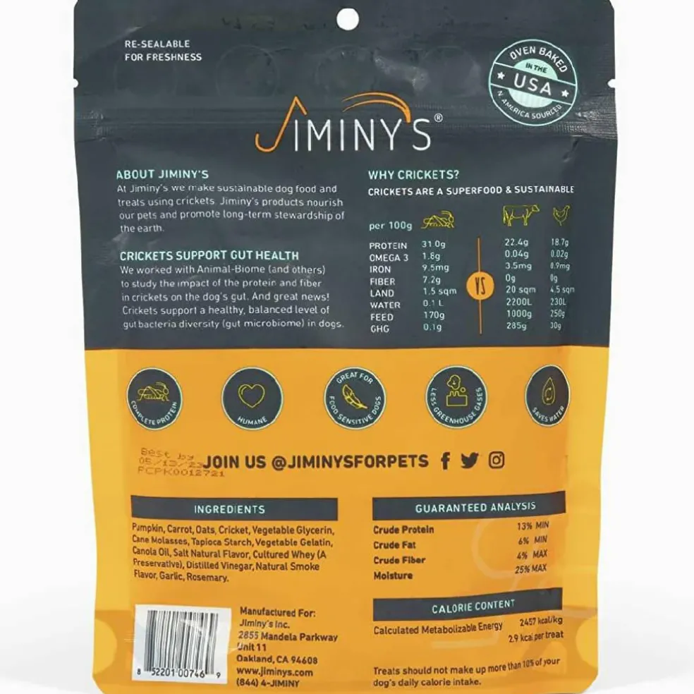 Jiminy's Pumpkin Carrot & Cricket Chewy Training Treats For Dogs (6 oz)