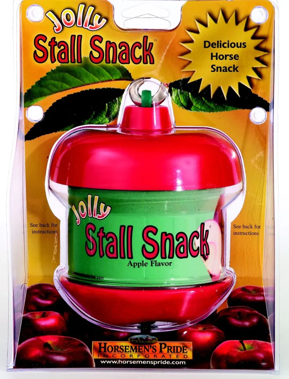 Jolly Stall Snack Holder with Apple Flavored Treat For Horses