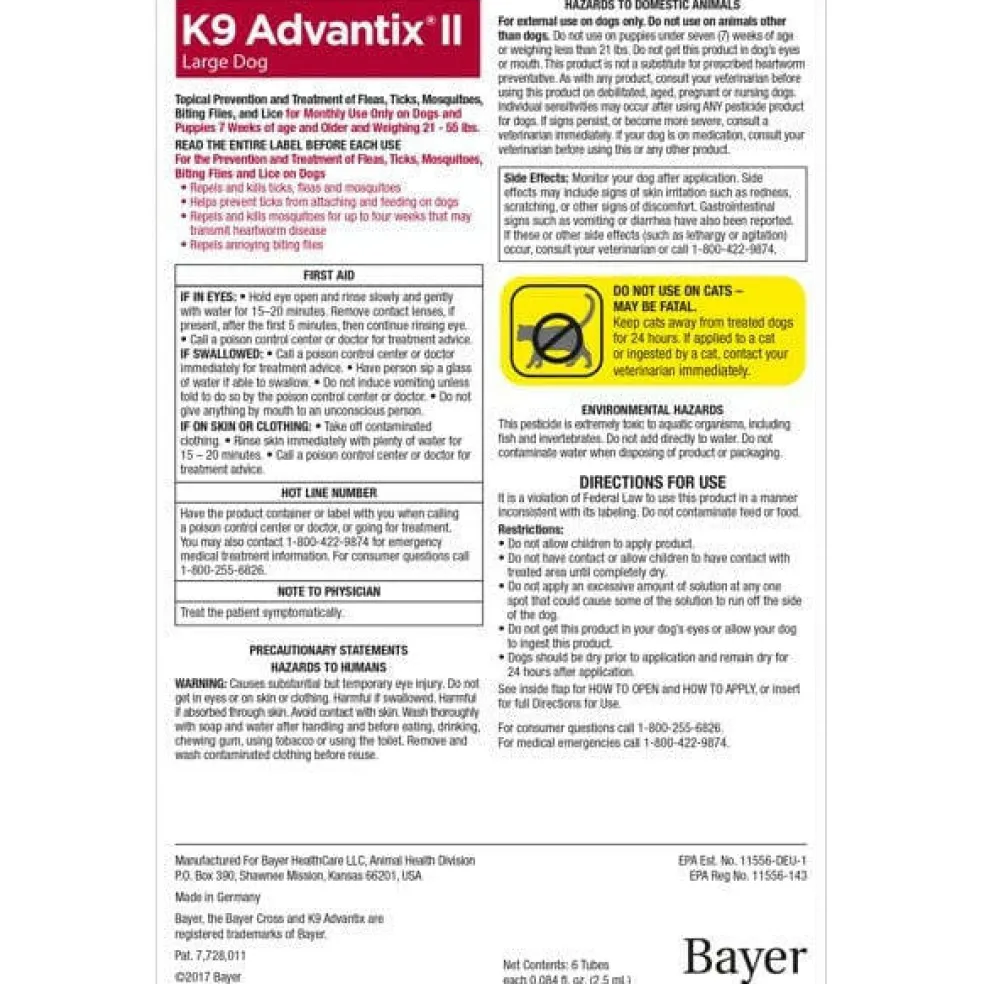 K9 Advantix II for Large Dogs (21-55 lbs) Red Box